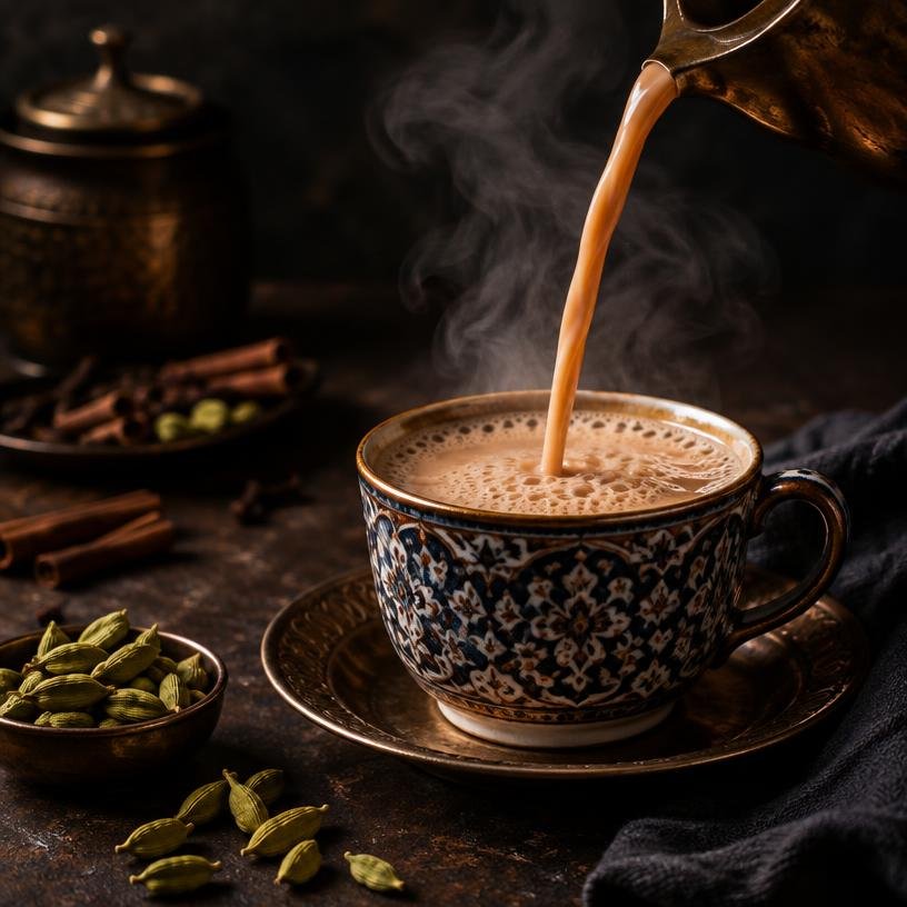 Karak & Masala Chai at Chai Khana Grill Houston