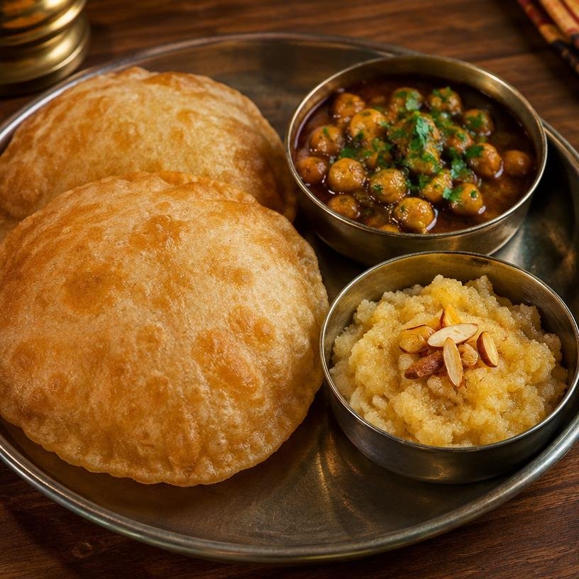 Halwa Puri at Chai Khana Grill Houston