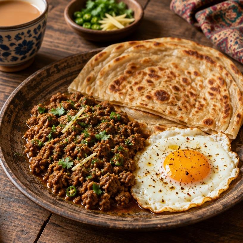Keema with Paratha at Chai Khana Grill Houston