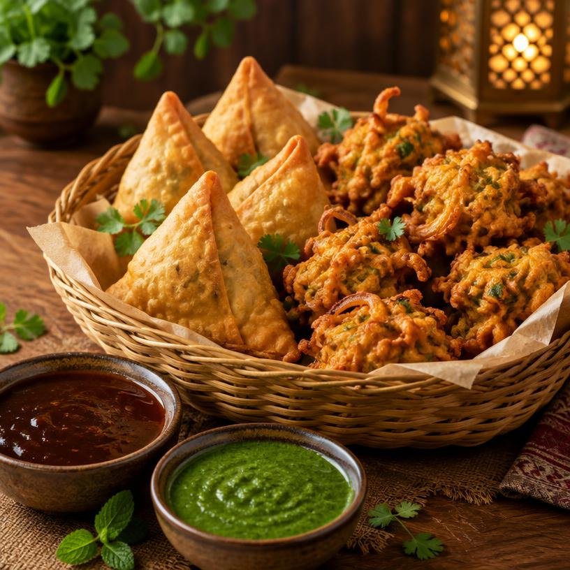 Samosas & Pakoras at Chai Khana Grill Houston
